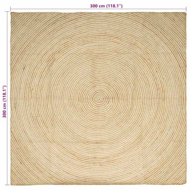 vidaXL Χαλιά χώρου Λευκό 300x300cm Γιούτα