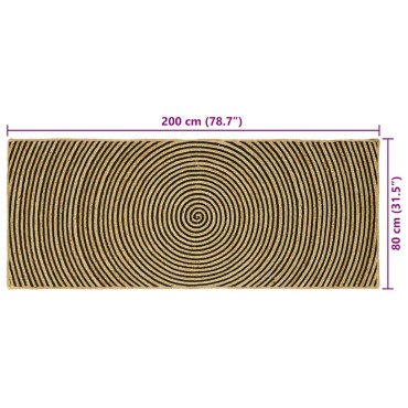 vidaXL Χαλιά χώρου Μαύρο 80x200cm Γιούτα