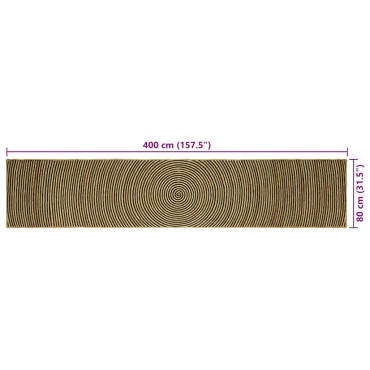 vidaXL Χαλιά χώρου Μαύρο 80x400cm Γιούτα
