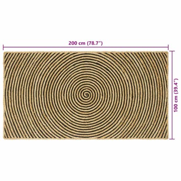 vidaXL Χαλιά χώρου Μαύρο 100x200cm Γιούτα