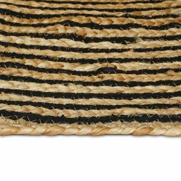vidaXL Χαλί Περιοχής Μαύρο 160x160cm Γιούτα