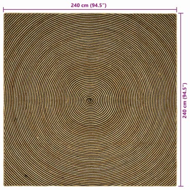vidaXL Χαλιά χώρου Μαύρο 240x240cm Γιούτα