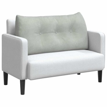 vidaXL Μαξιλάρι Πλάτης Ανοιχτό γκρι 100 x 24 x 50 εκ Βελούδο