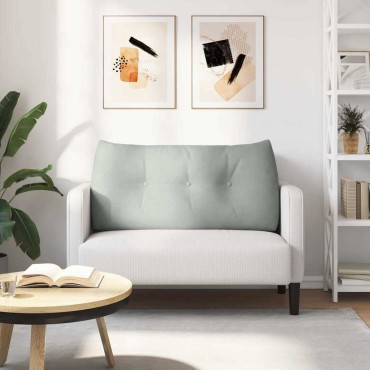 vidaXL Μαξιλάρι Πλάτης Ανοιχτό γκρι 100 x 24 x 50 εκ Βελούδο