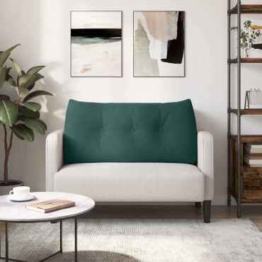 vidaXL Μαξιλάρι Πλάτης Σκούρο Πράσινο 100 x 24 x 50 εκ Βελούδο
