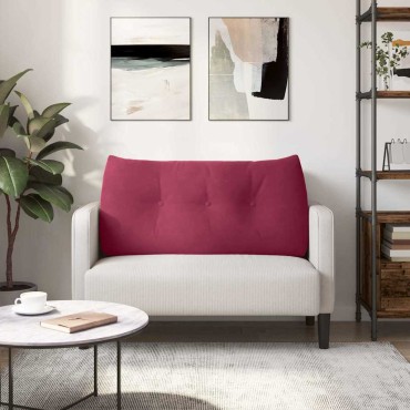 vidaXL Μαξιλάρι Πλάτης Κόκκινο 100 x 24 x 50 εκ Βελούδο