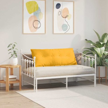 vidaXL Μαξιλάρι Πλάτης Απαλό Κίτρινο 120 x 50 cm Υφασμάτινο Κορντουρά