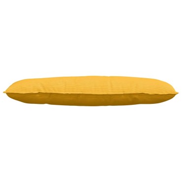 vidaXL Μαξιλάρι Πλάτης Απαλό Κίτρινο 120 x 50 cm Υφασμάτινο Κορντουρά