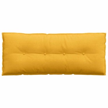 vidaXL Μαξιλάρι Πλάτης Απαλό Κίτρινο 120 x 50 cm Υφασμάτινο Κορντουρά