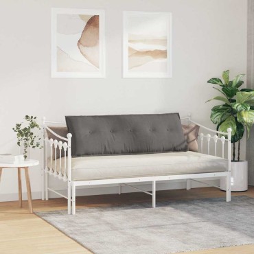 vidaXL Μαξιλάρι Πλάτης Ανοιχτό γκρι 140 x 50 cm Υφασμάτινο Κορντουρά