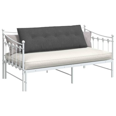 vidaXL Μαξιλάρι Πλάτης Σκούρο Γκρι 140 x 50 cm Υφασμάτινο Κορντουρά
