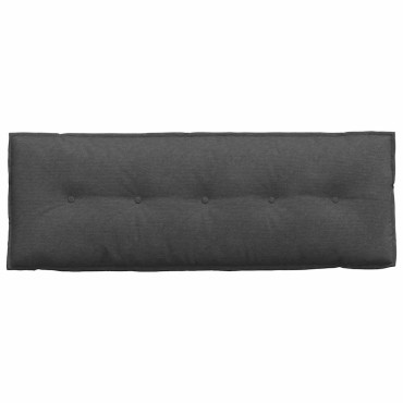 vidaXL Μαξιλάρι Πλάτης Σκούρο Γκρι 140 x 50 cm Υφασμάτινο Κορντουρά