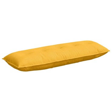 vidaXL Μαξιλάρι Πλάτης Απαλό Κίτρινο 140 x 50 cm Υφασμάτινο Κορντουρά
