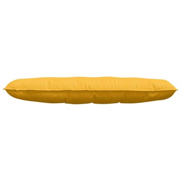 vidaXL Μαξιλάρι Πλάτης Απαλό Κίτρινο 140 x 50 cm Υφασμάτινο Κορντουρά