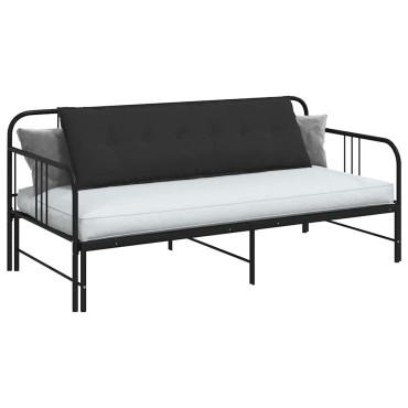 vidaXL Μαξιλάρι Πλάτης Μαύρο 160 x 50 cm Ύφασμα Μικροΐνας