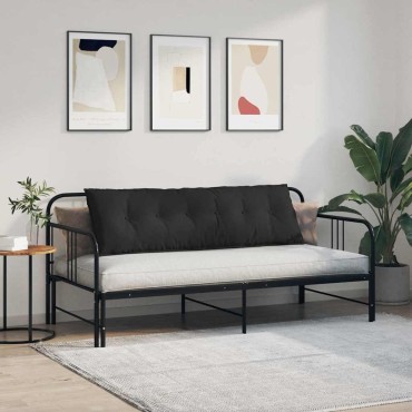 vidaXL Μαξιλάρι Πλάτης Μαύρο 160 x 50 cm Ύφασμα Μικροΐνας