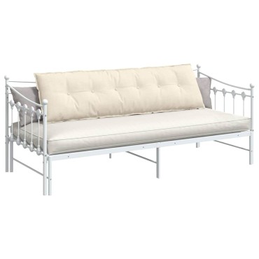 vidaXL Μαξιλάρι Πλάτης Κρεμ 180 x 50 εκ. Υφασμάτινο Κορντουρά