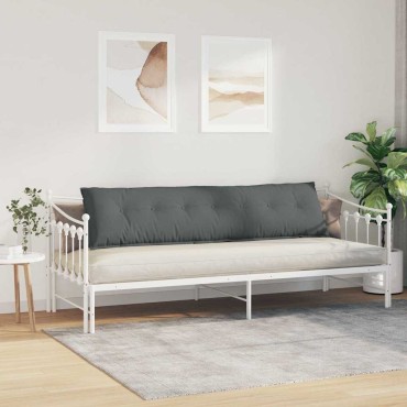 vidaXL Μαξιλάρι Πλάτης Σκούρο Γκρι 200 x 19 x 50 εκ ύφασμα