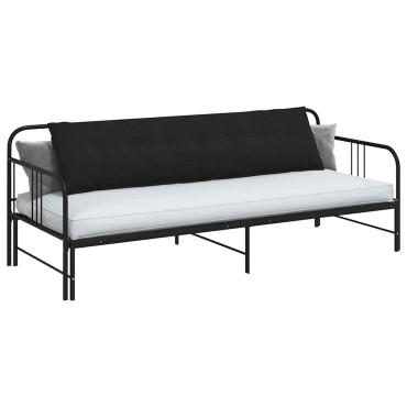 vidaXL Μαξιλάρι Πλάτης Μαύρο 200 x 19 x 50 εκ ύφασμα