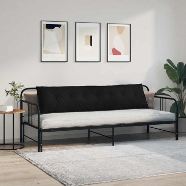 vidaXL Μαξιλάρι Πλάτης Μαύρο 200 x 19 x 50 εκ ύφασμα