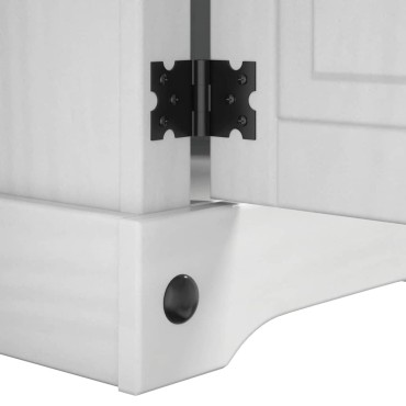vidaXL Κομοδίνο Corona Λευκό 35x32,5x58cm Στερεά ξυλεία πεύκου 1 τεμ.