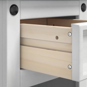 vidaXL Κομοδίνο Corona Λευκό 35x32,5x58cm Στερεά ξυλεία πεύκου 1 τεμ.