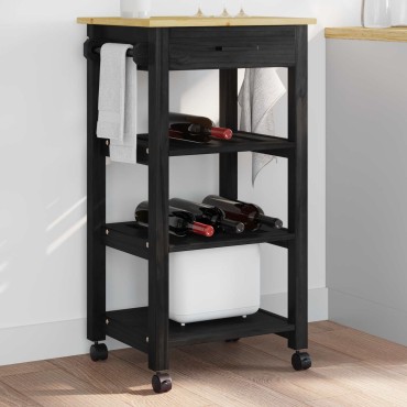 vidaXL Καρότσι Κουζίνας MONZA Μαύρο 48x40x88,5cm 1 τεμ.