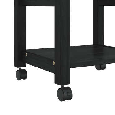 vidaXL Καρότσι Κουζίνας MONZA Μαύρο 48x40x88,5cm 1 τεμ.