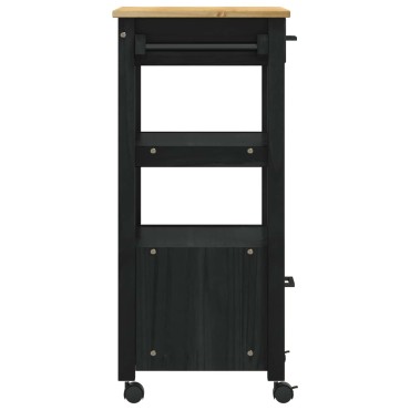 vidaXL Καρότσι Κουζίνας MONZA Μαύρο 48x40x88,5cm 1 τεμ.
