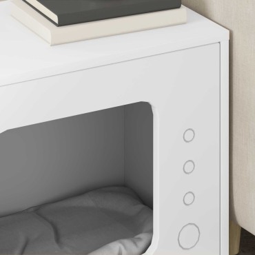 vidaXL Σπίτι Γάτας Λευκό 51 x 30 x 42,5 εκ Επεξεργασμένο Ξύλο