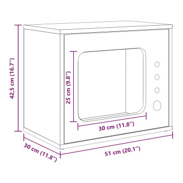 vidaXL Σπίτι Γάτας Sonoma Δρυς 51 x 30 x 42,5 εκ Επεξεργασμένο Ξύλο