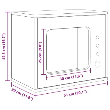 vidaXL Σπίτι Γάτας Σονόμα 51 x 30 x 42,5 εκ Επεξεργασμένο Ξύλο