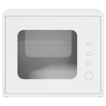 vidaXL Σπίτι Γάτας Λαμπερό Λευκό 51 x 30 x 42,5 εκ Επεξεργασμένο Ξύλο