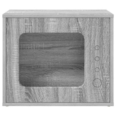 vidaXL Σπίτι Γάτας Γκρίζο Σονομα 51 x 30 x 42,5 εκ Επεξεργασμένο Ξύλο