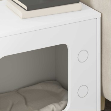 vidaXL Σπίτι Γάτας Λευκό 51 x 30 x 52 εκ. Επεξεργασμένο Ξύλο