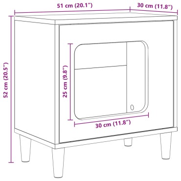 vidaXL Σπίτι Γάτας Λαμπερό Λευκό 51 x 30 x 52 εκ. Επεξεργασμένο Ξύλο