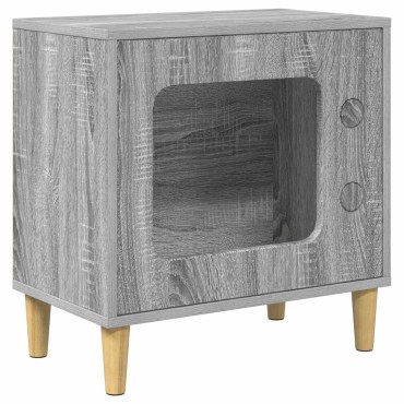 vidaXL Σπίτι Γάτας Γκρίζο Σονομα 51 x 30 x 52 εκ. Επεξεργασμένο Ξύλο