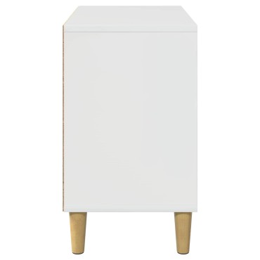 vidaXL Σπίτι Γάτας Λαμπερό Λευκό 51 x 30 x 52 εκ. Επεξεργασμένο Ξύλο