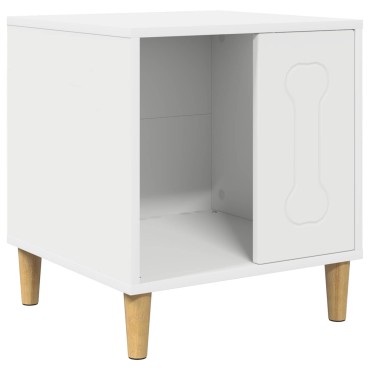 vidaXL Σπίτι Σκύλου Λευκό 44 x 42 x 49 εκ. Επεξεργασμένο ξύλο