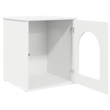 vidaXL Σπίτι Γάτας Λευκό 53 x 52 x 62 εκ Επεξεργασμένο Ξύλο