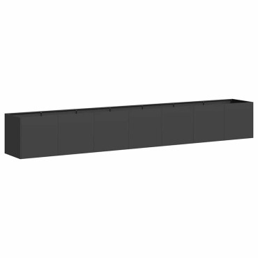 vidaXL Ζαρντινιέρα Μαύρη 280x40x40 εκ. από Χάλυβα Ψυχρής Έλασης