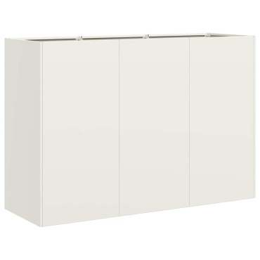 vidaXL Ζαρντινιέρα Λευκή 120x40x80 εκ. από Χάλυβα Ψυχρής Έλασης