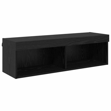 vidaXL Ντουλάπι Τηλεόρασης Τοίχου 100x30x30cm Μαύρη Οξυά