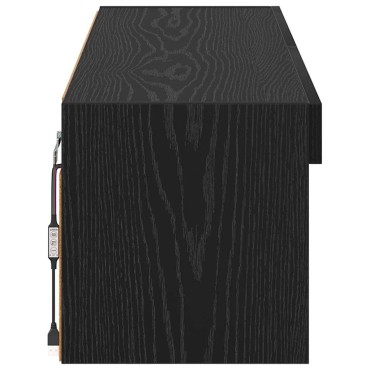 vidaXL Ντουλάπι Τηλεόρασης Τοίχου 100x30x30cm Μαύρη Οξυά