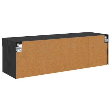 vidaXL Ντουλάπι Τηλεόρασης Τοίχου 100x30x30cm Μαύρη Οξυά