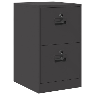 vidaXL Ντουλάπα Αρχείων Μαύρο 44x50x74,5cm Ψυχρής Έλασης Χάλυβας 1 τεμ.