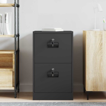 vidaXL Ντουλάπα Αρχείων Μαύρο 44x50x74,5cm Ψυχρής Έλασης Χάλυβας 1 τεμ.