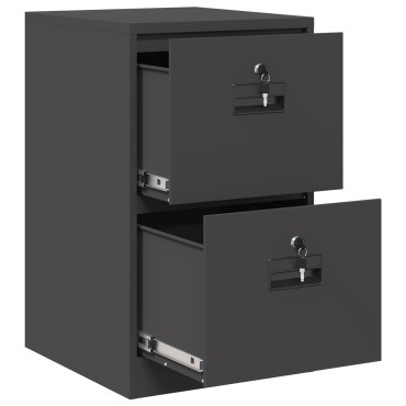vidaXL Ντουλάπα Αρχείων Μαύρο 44x50x74,5cm Ψυχρής Έλασης Χάλυβας 1 τεμ.