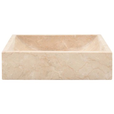 vidaXL Νιπτήρας Γυαλιστερό Κρεμ 45 x 30 x 12 εκ. Μαρμάρινος