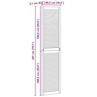 vidaXL Πόρτα Ντουλάπας με πόρτα 4 τεμ. Φυσικό 201 x 49,5 εκ
